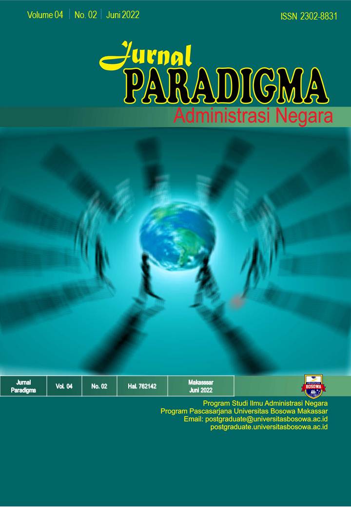 					View Vol. 4 No. 2 (2022): J. Paradigma Administrasi Negara, Juni 2022
				