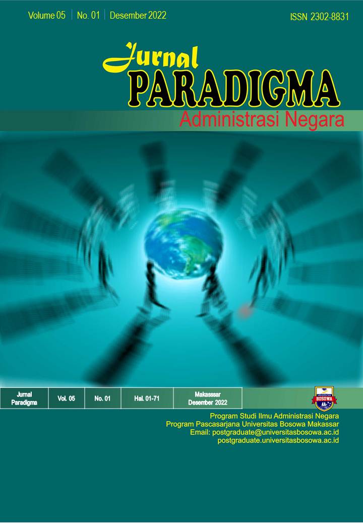 					View Vol. 5 No. 1 (2022): J. Paradigma Administrasi Negara, Desember  2022
				