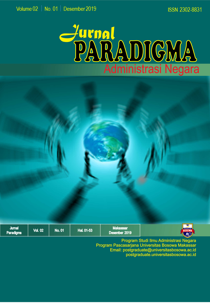 					View Vol. 2 No. 1 (2019): J. Paradigma Administrasi Negara, Desember 2019
				