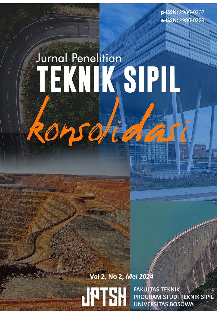 					View Vol. 2 No. 2 (2024): Jurnal Penelitian Teknik Sipil Konsolidasi, Mei 2024
				