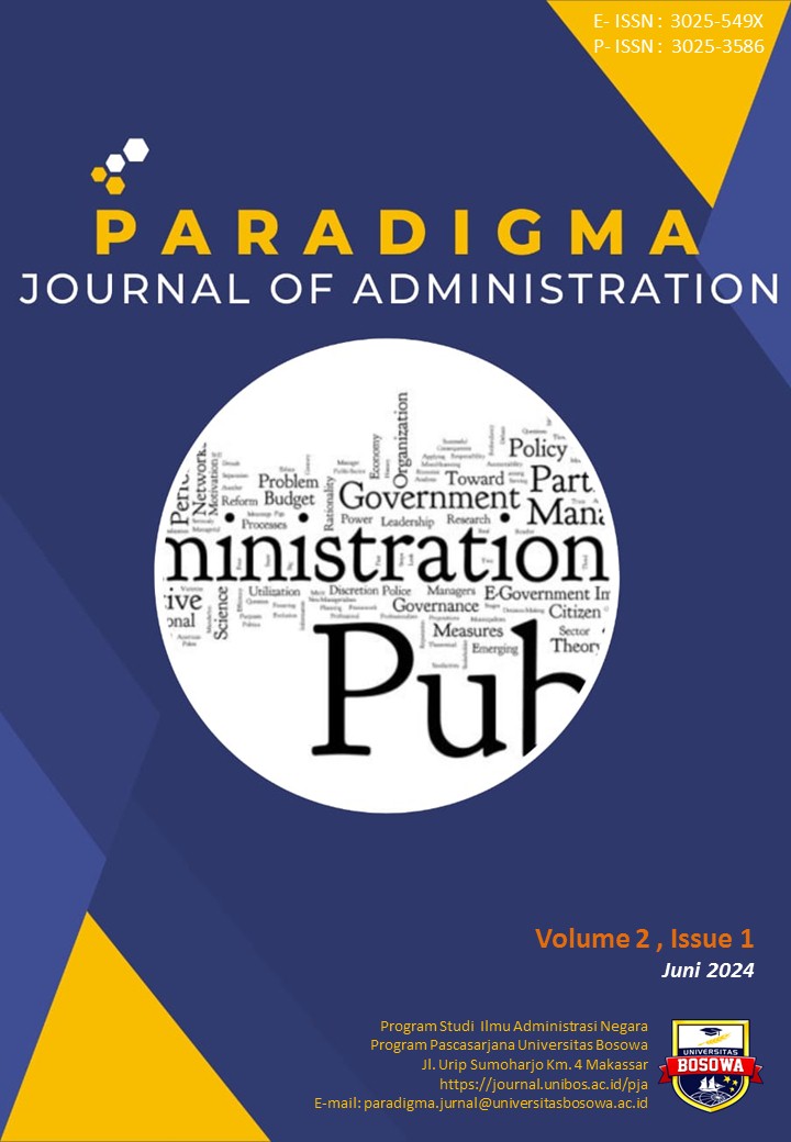 					View Vol. 2 No. 1 (2024): Paradigma  Journal  of Administration, Juni 2024
				