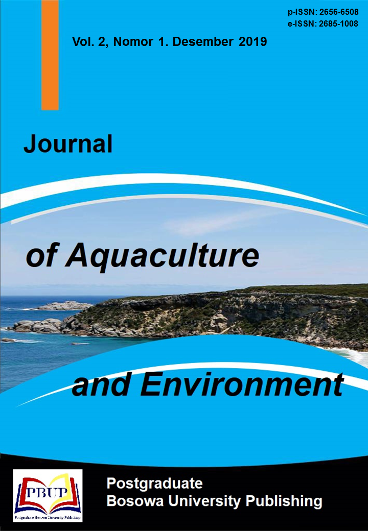 					View Vol. 2 No. 1 (2019): Journal of Aquaculture and Enviroment Desember 2019
				