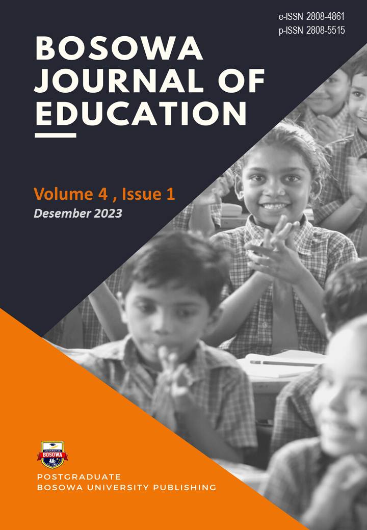					View Vol. 4 No. 1 (2023): Bosowa Journal of Education, Desember 2023
				