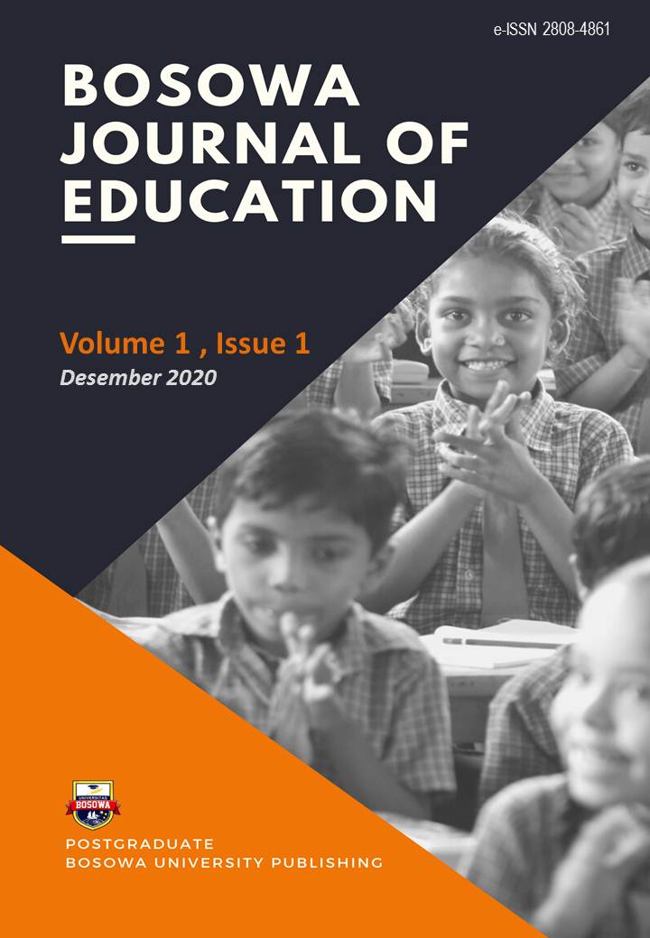 					View Vol. 1 No. 1 (2020): Bosowa Journal of Education, Desember 2020
				